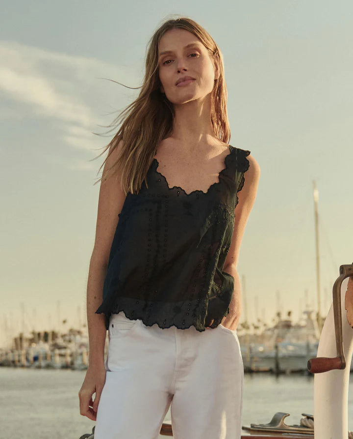 The Scalloped Eyelet Tank