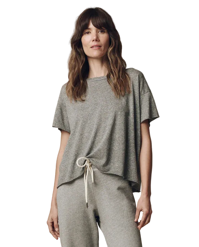 The Crop Tee in Heather Grey