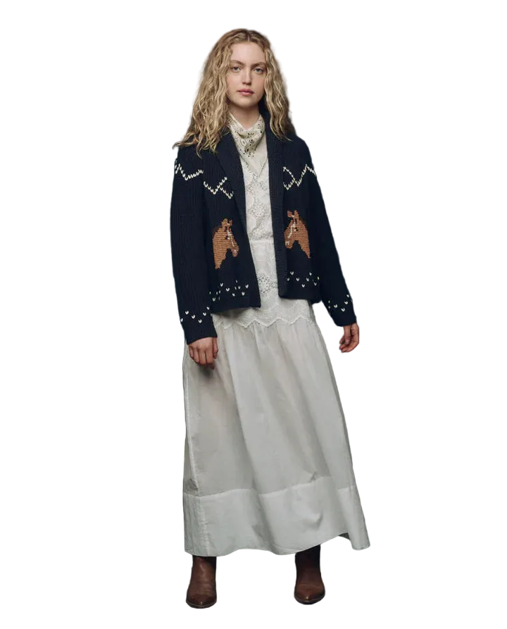Horse Lodge Cardigan In Navy
