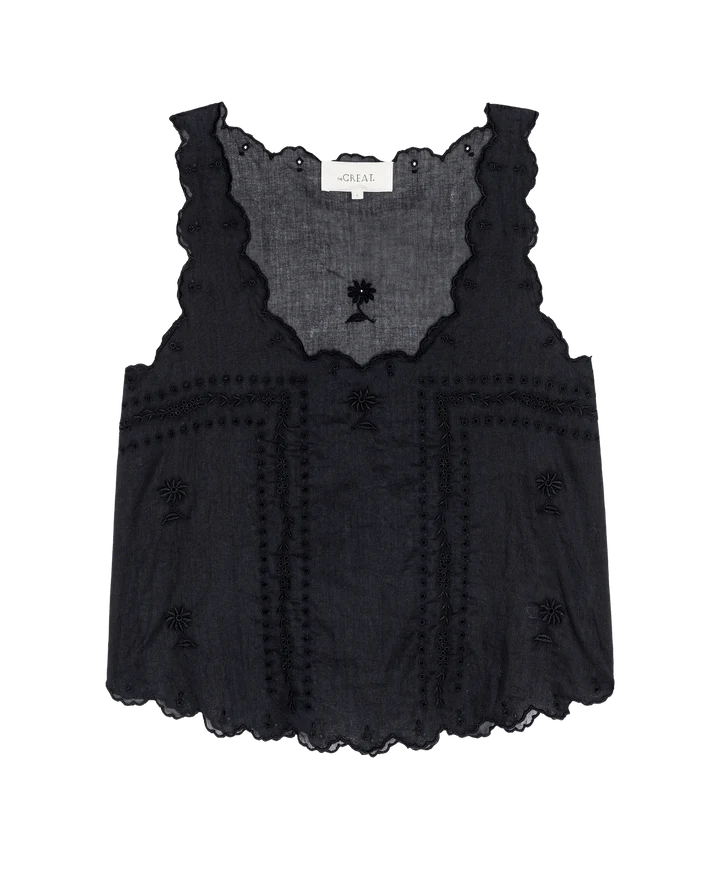 The Scalloped Eyelet Tank