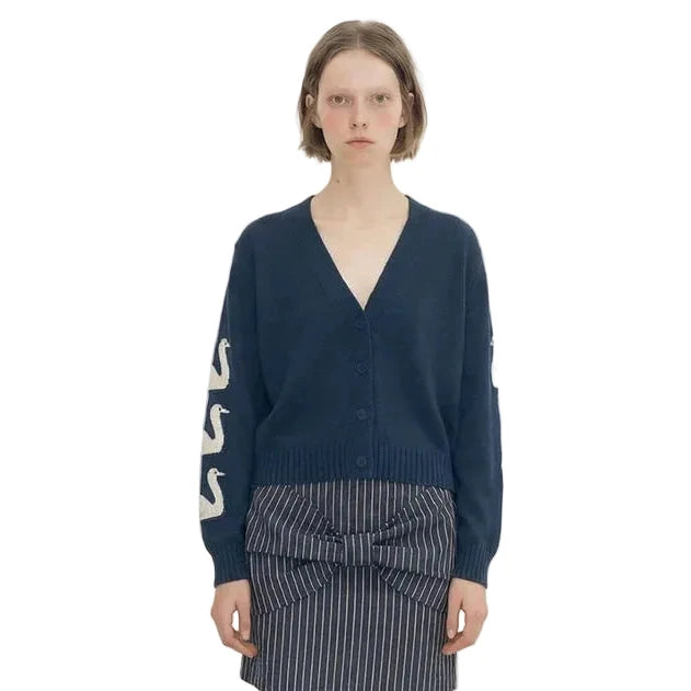 Swans Cardigan in Stone