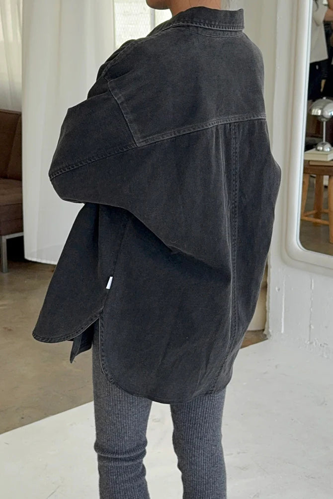 Theo jacket in washed black