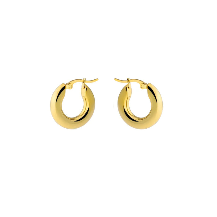 Gold thick hoops- small