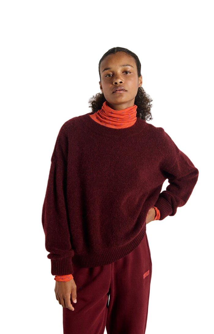 Vitow Jumper in Dark Red Melange