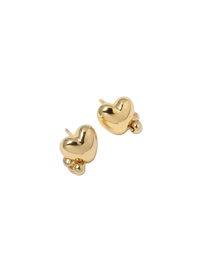 Pierced Heart Studs in gold