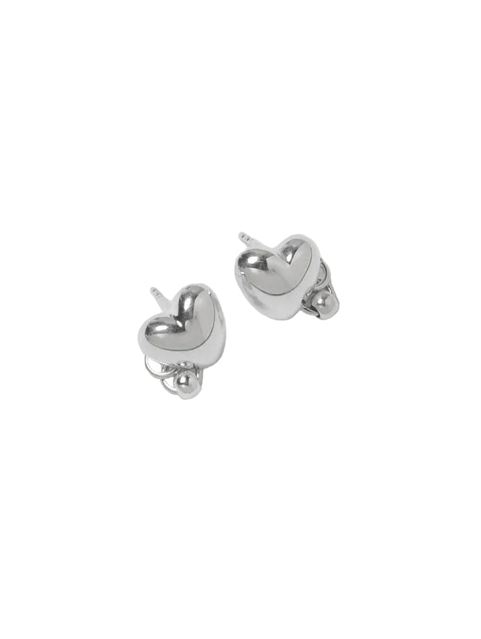 Pierced Heart Studs in Sterling Silver