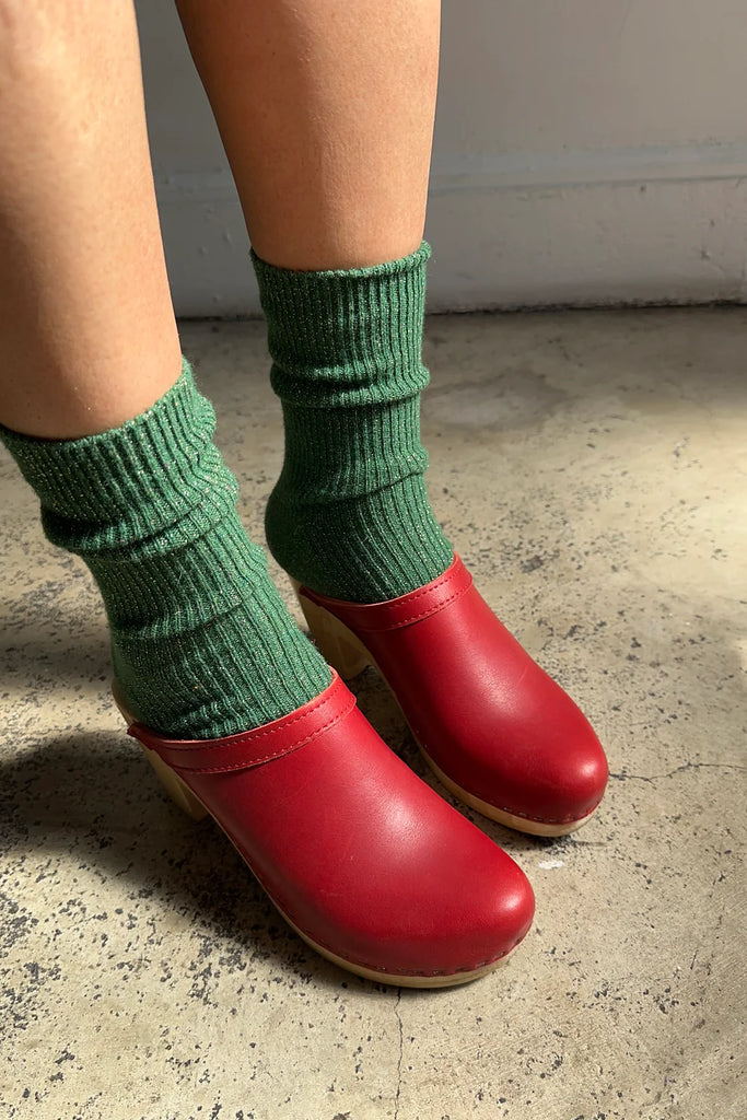 Green Winter Sparkle Socks