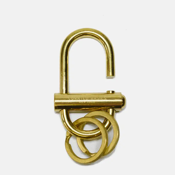 Brass lock keychain