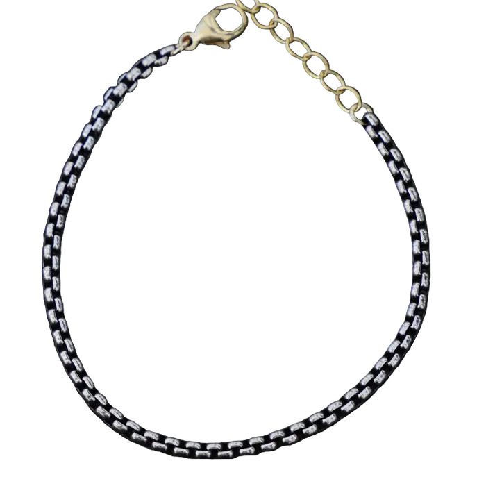 Holland two tone round box chain bracelet