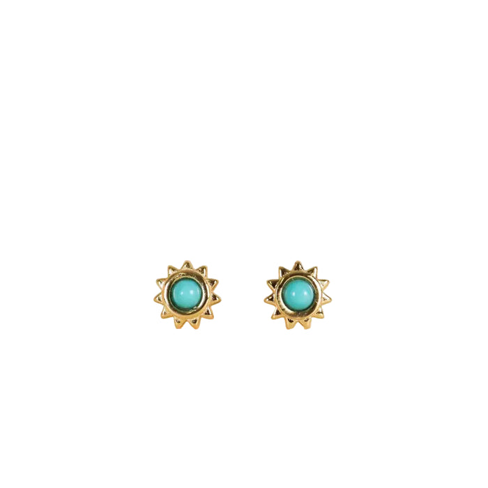 Sun turquoise stud earrings