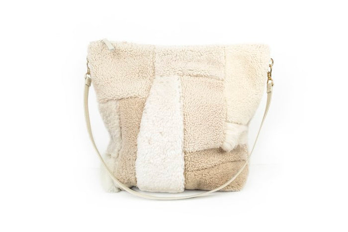 Patchwork Beige Shapes Hobo