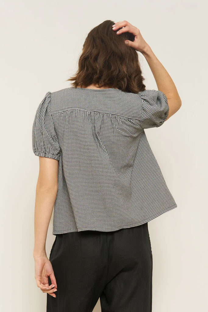 Black & white gingham Birdie top