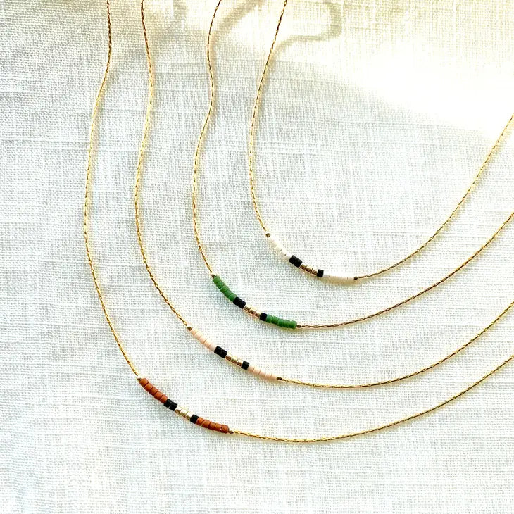 Beaded Necklace in Tan