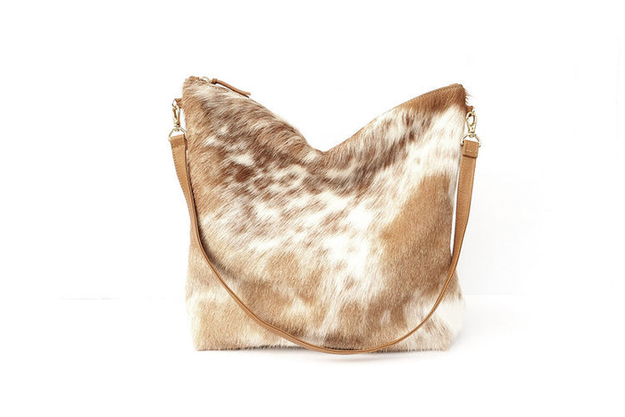 Caramel Speckled Cowhide Hobo