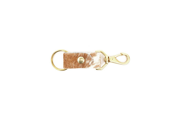 Caramel Speckled Cowhide Keychain