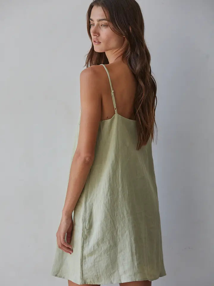 Belle Woven Linen Mini Dress