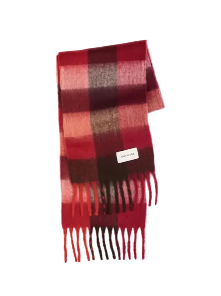 The Reykjavik Scarf in Burgundy Check