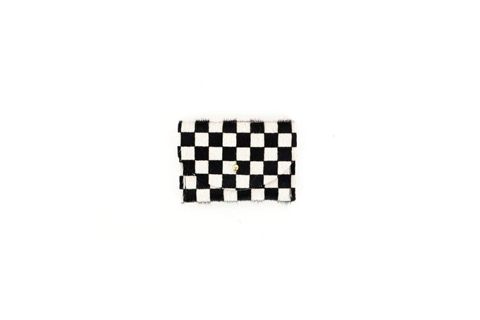 Checkered Cowhide Cardholder