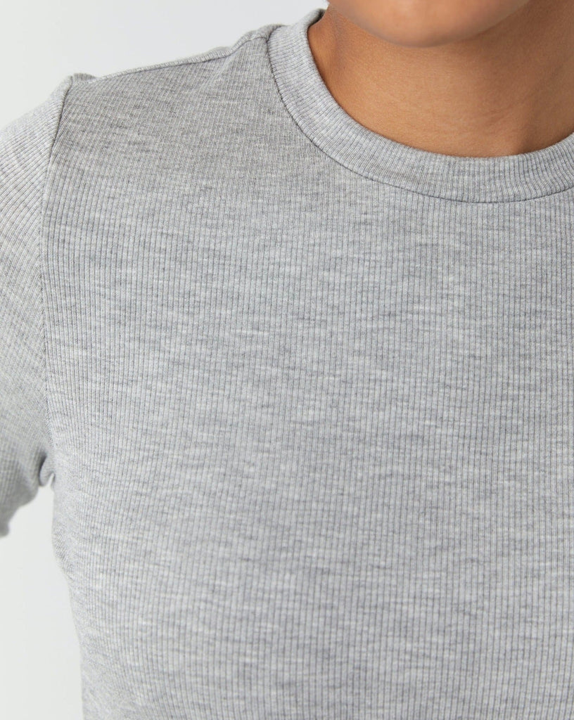 Chicago Ribbed Long Sleeve in Heather Grey