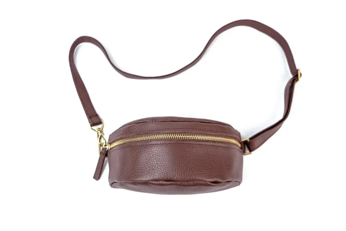 CHOCOLATE LEATHER BUM BAG