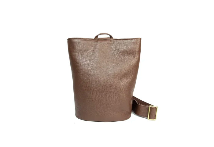 CHOCOLATE LEATHER SLING BAG