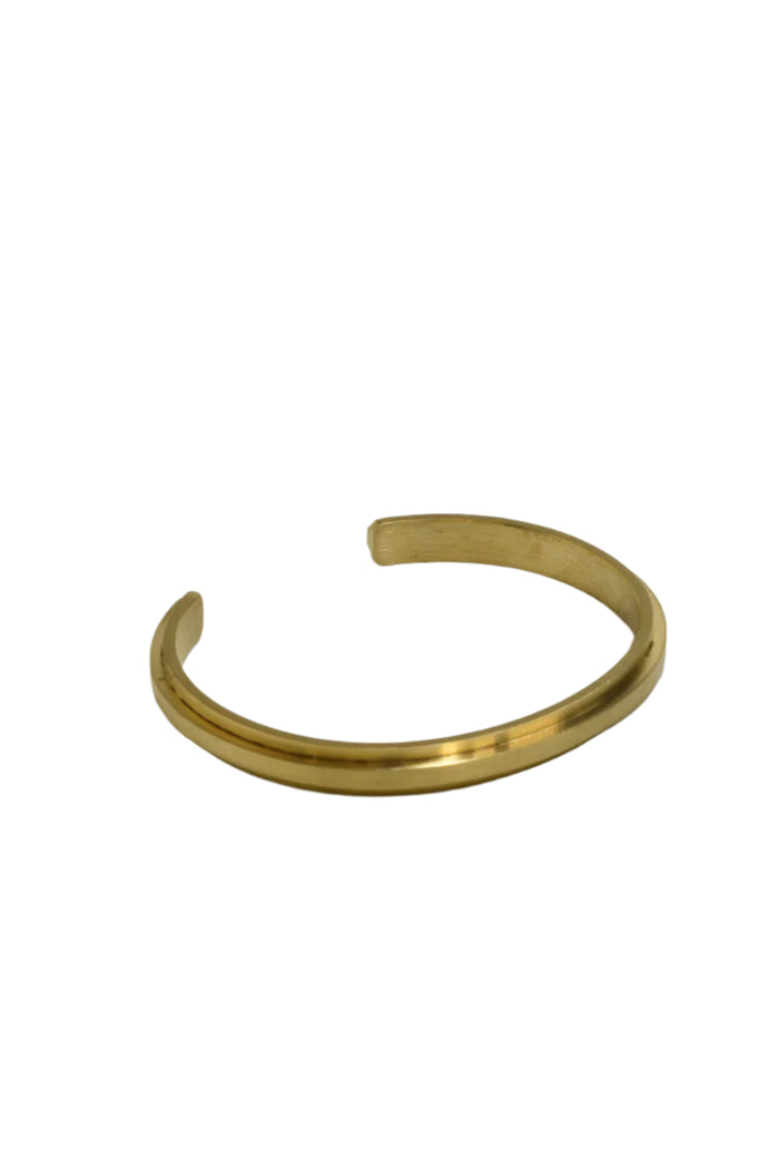 Convex brass unisex cuff