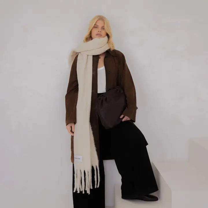 The Reykjavik Scarf in Pebble Beige