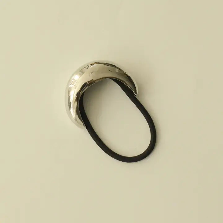 Crescent Metal Cuff Hair Tie in Silver