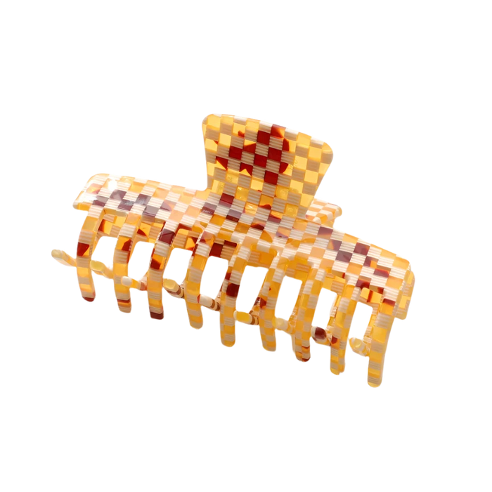 Golden checkerboard assorted hair claws