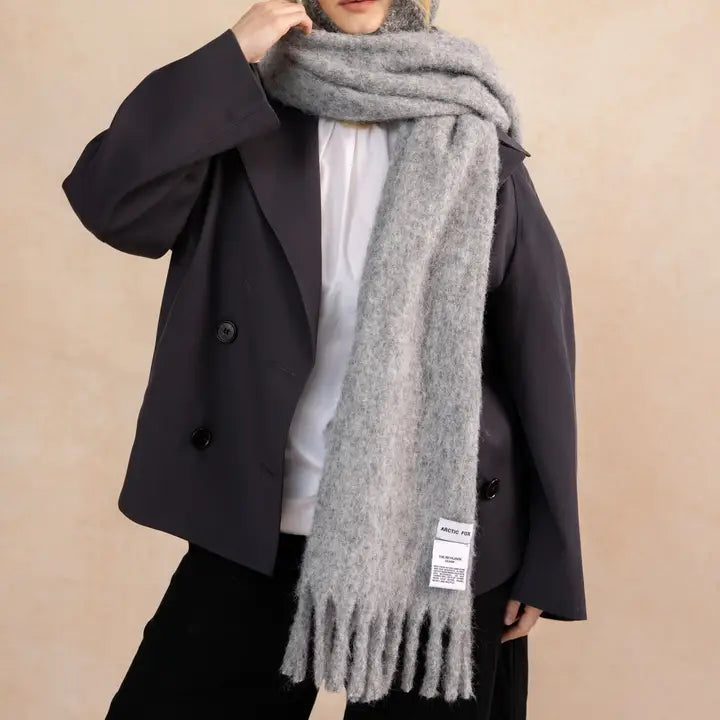 The Reykjavik Wool Scarf in Grey