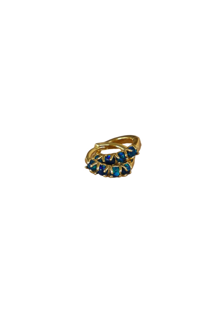 DARK BLUE OPAL MINI HOOPS