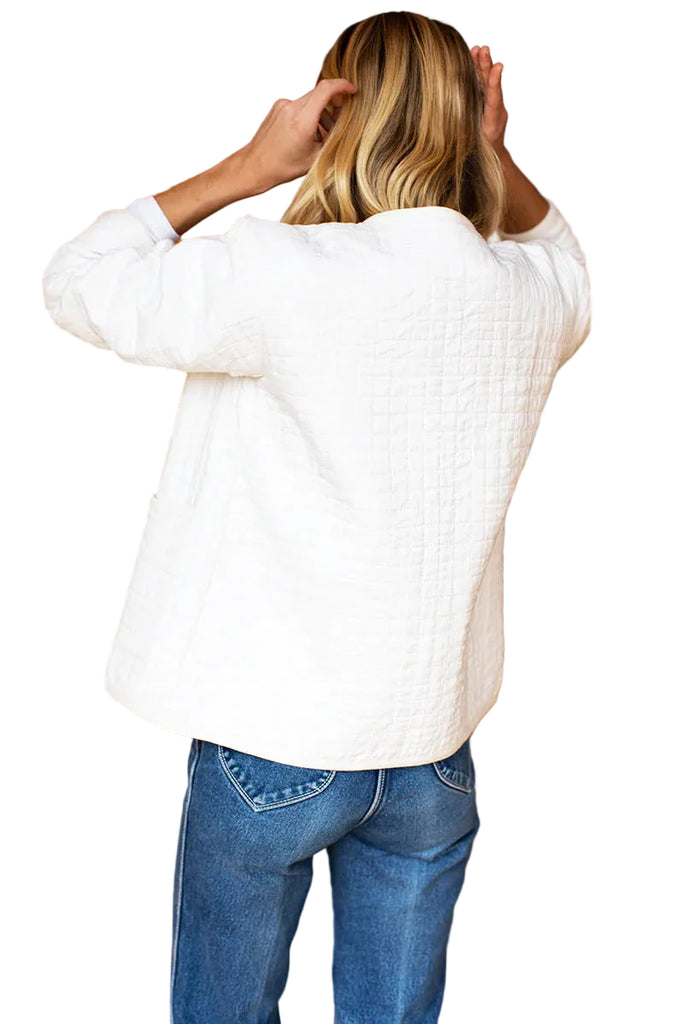 India Quilted Jacket - Cloud White Organic