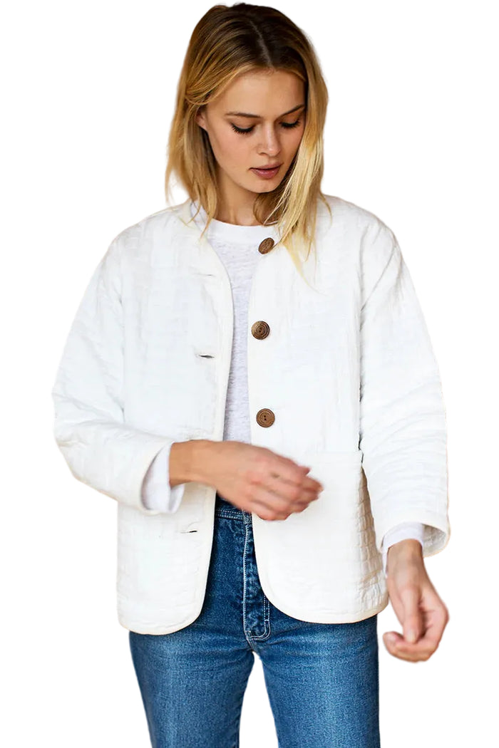 India Quilted Jacket - Cloud White Organic
