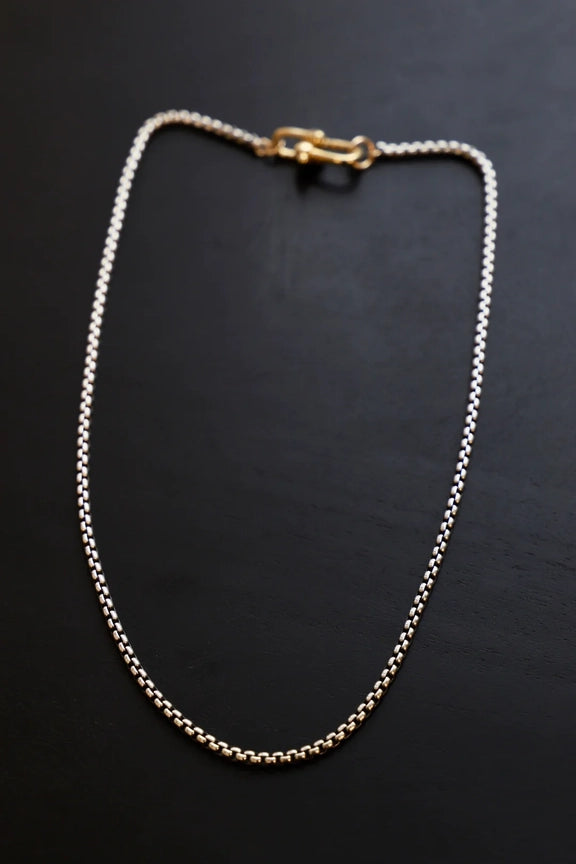 Nova Round Box Chain Necklace (small) - Gold/Silver