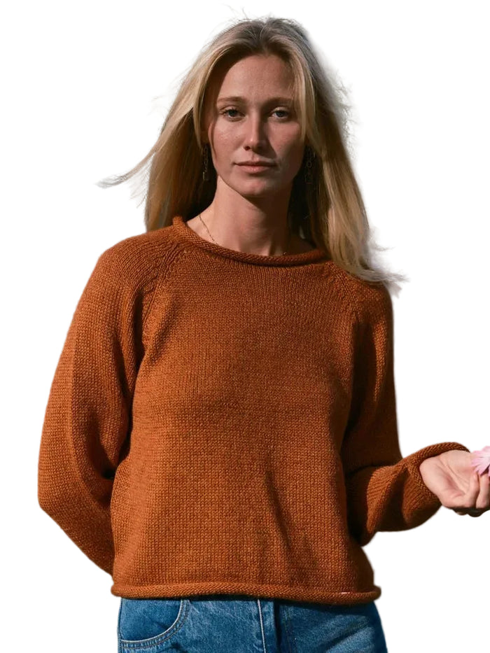 Fisherwoman Sweater in Burnt Orange