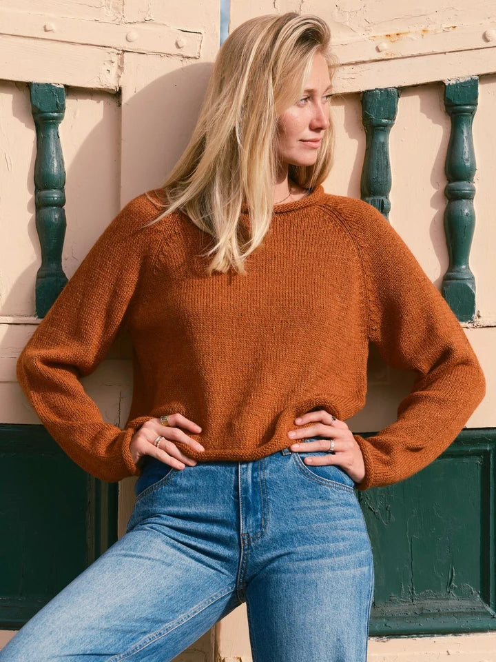 Fisherwoman Sweater in Burnt Orange