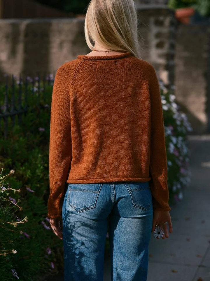 Fisherwoman Sweater in Burnt Orange