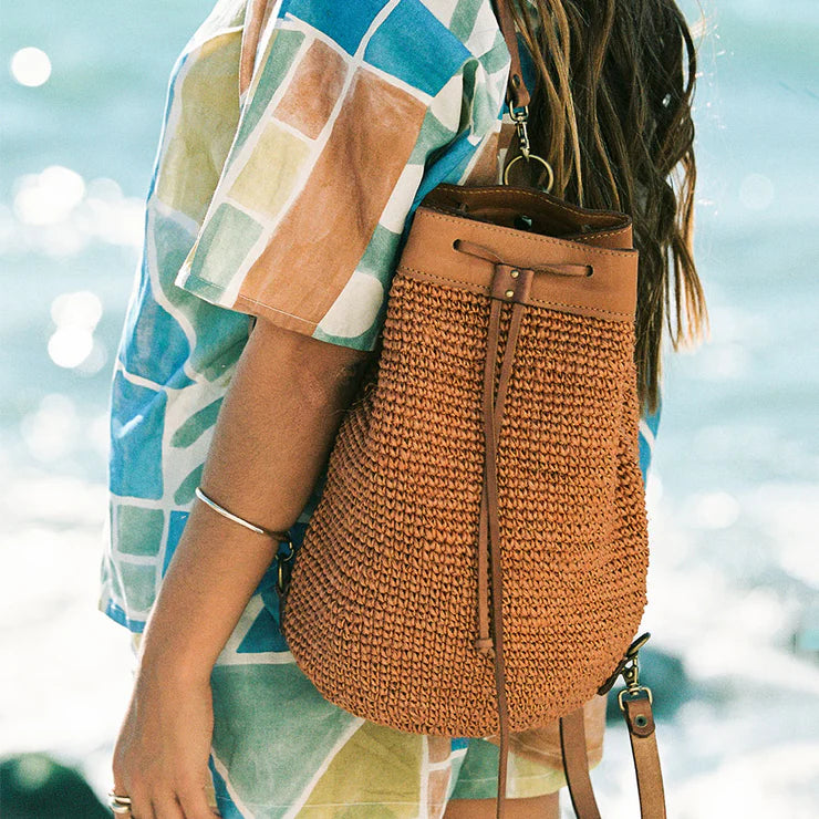 Transito Woven Backpack in Orange