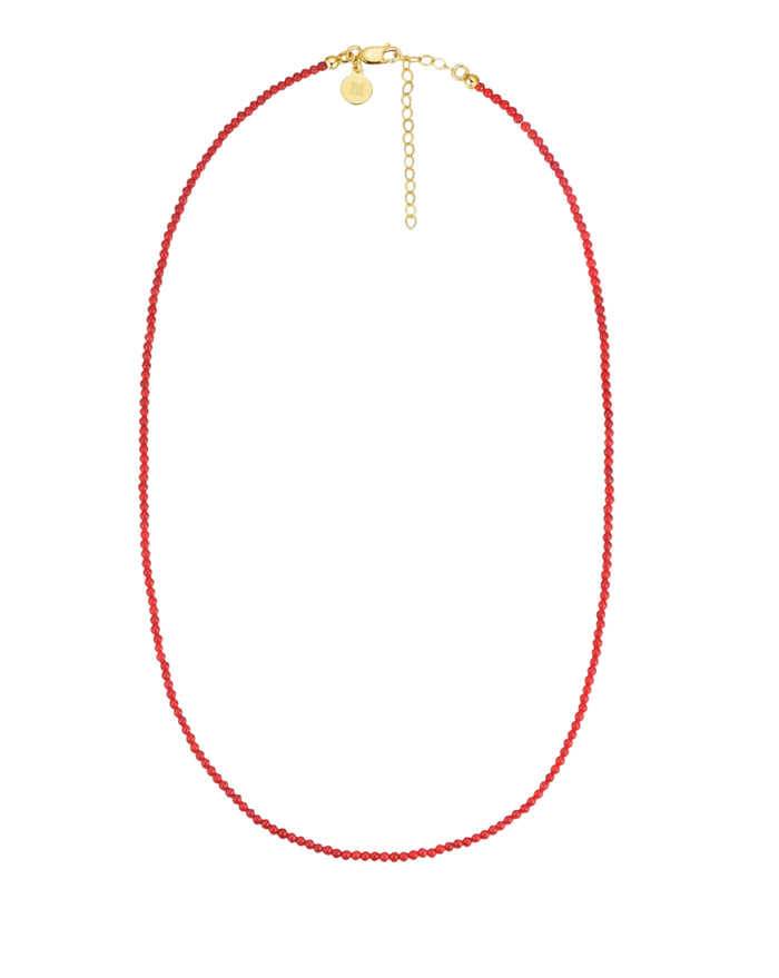 Merit Gemstone Necklace in Red Coral
