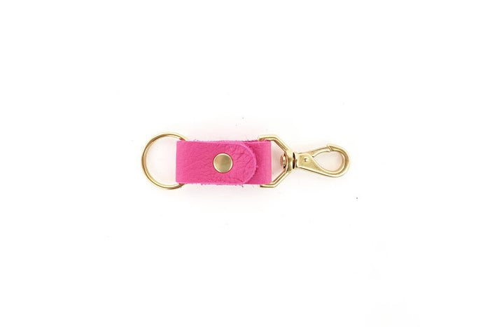 Pink Leather Keychain