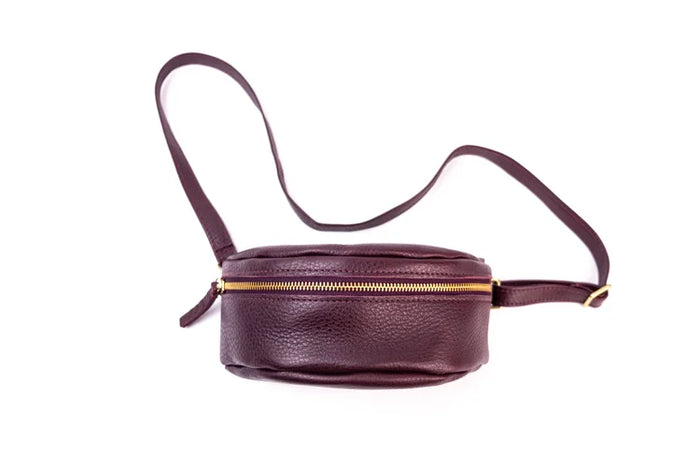 PLUM LEATHER BUM BAG