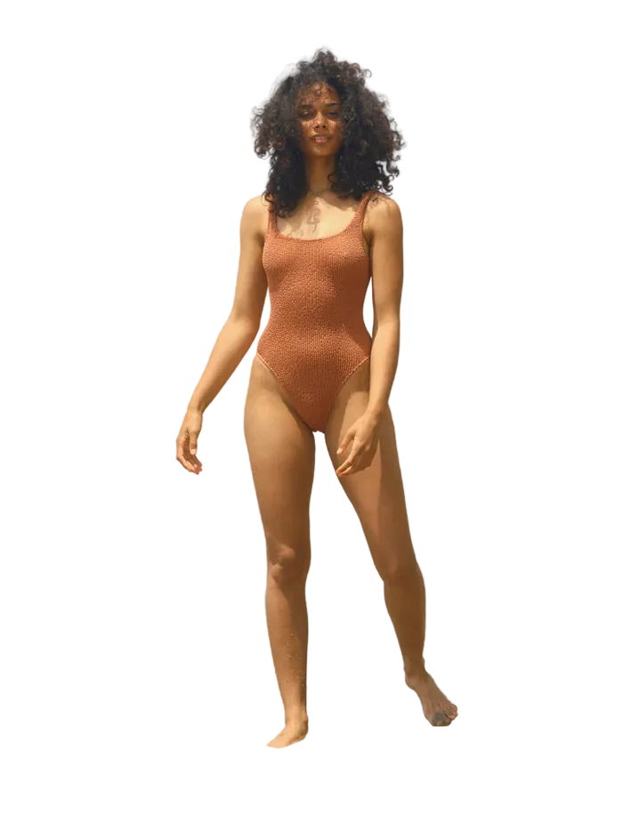 Ripple One Piece in Orange Earth
