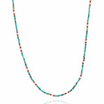 Turquoise beaded necklace with pearls