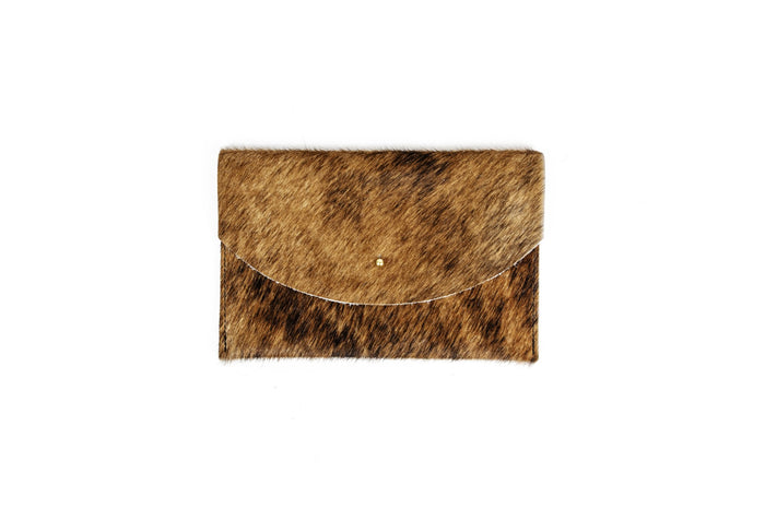 BRINDLE COWHIDE ENVELOPE POUCH