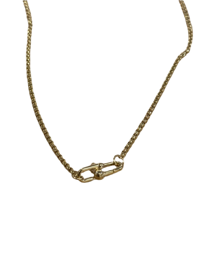 Nova Round Box Chain Necklace - Gold