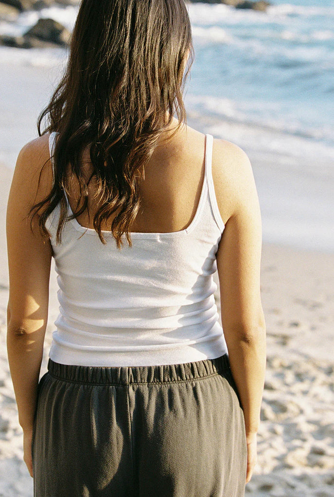 Square Organic Cami in White