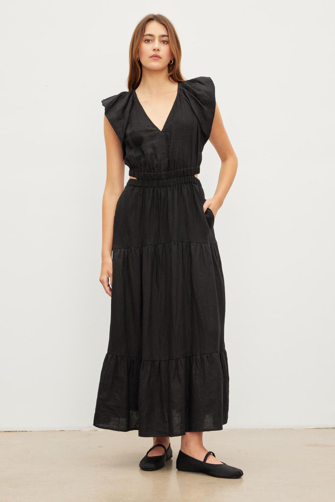 Black cut-out GINGER maxi dress