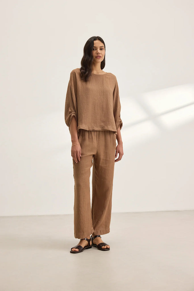 Linen LOLA pants in bark