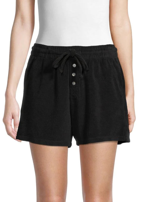Henley terry cloth shorts