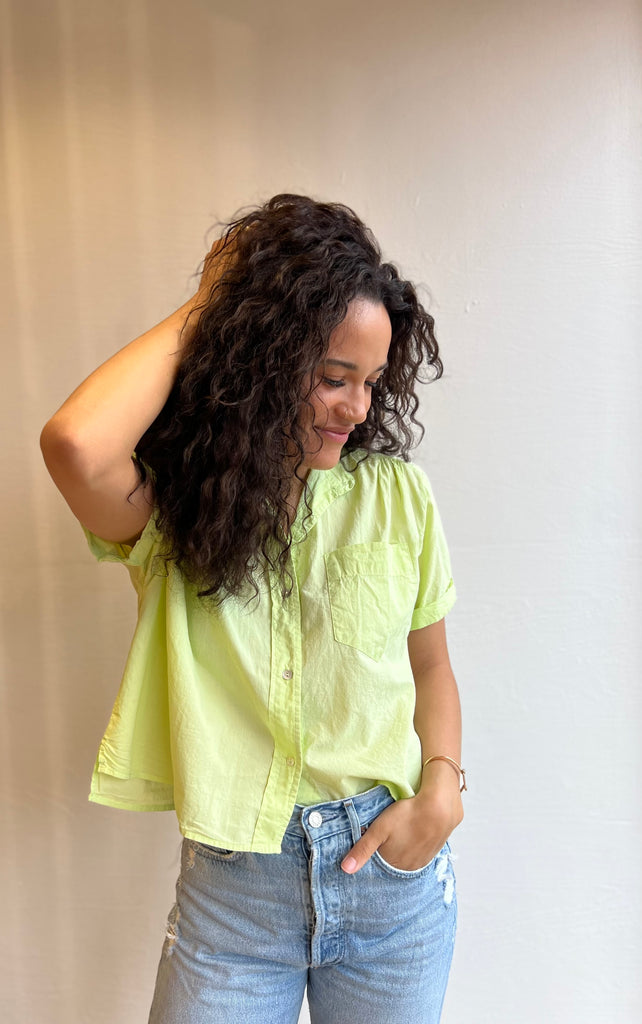 Louella button-up in lime